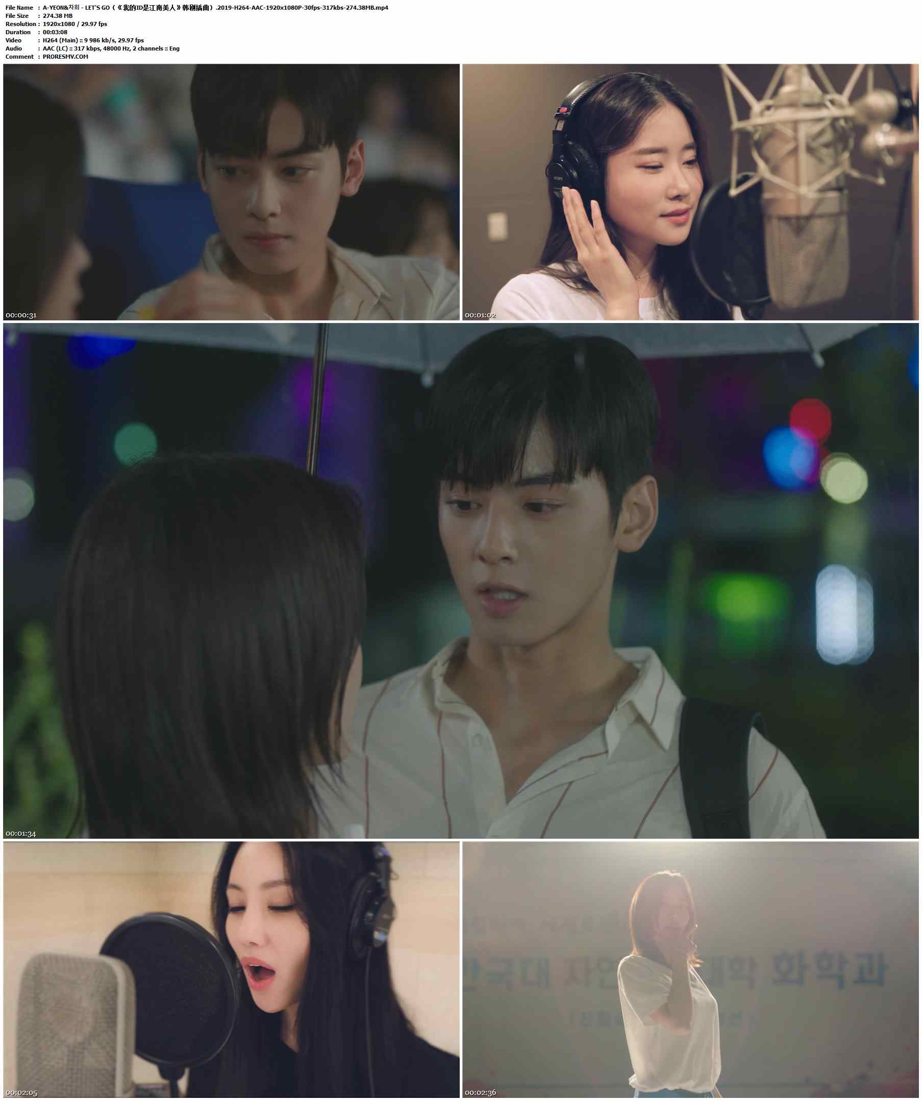 A-YEON&차희 - LET'S GO（《我的ID是江南美人》韩剧插曲）.2019-H264-AAC-1920x1080P-30fps-317kbs-274.38MB官方MV_高清MV